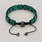 Handmade Square Synthetic Malachite Braided Bracelet | Unisex Spiritual Mantra Jewelry