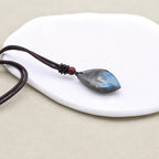 Natural Labradorite Pendant Necklace: Mystical Spectrolite for Intuition & Protection