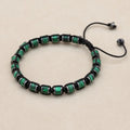 Malachite and Hematite Beaded Braided Bracelet for Men Women