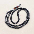 Men's Matte Onyx & Hematite Grounding Necklace: Strength and Inner Balance