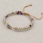 Rainbow Fluorite Evil Eye Bracelet: Clarity & Protection Talisman