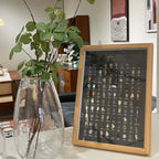 100 Kinds of Natural Mineral Gemstones Specimen Frame: Nature's Encyclopedia Wall Art