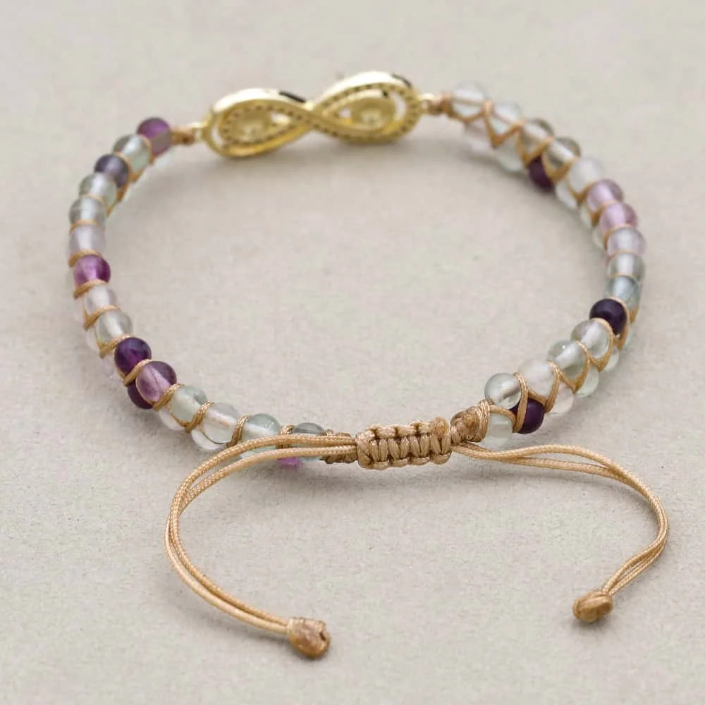 Infinity Red Evil Eye Fluorite Bracelet: Eternal Energy & Protection