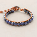 Clarity and Protection Sodalite Hematite Leather Wrap Bracelet