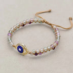 Eyelash Evil Eye Fluorite Bracelet: Intuition & Spiritual Shield