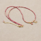 Emotionale Heilung Mehrlagiges Mond-Wickelarmband aus rosa Opal