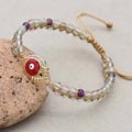 Red Eyelash Evil Eye Fluorite Bracelet: Passion & Protection Talisman