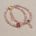 Liebe und Harmonie Mehrlagiges Wickelarmband aus Erdbeerquarz