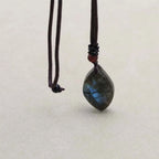 Natural Labradorite Pendant Necklace: Mystical Spectrolite for Intuition & Protection