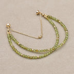 Handmade 3mm Faceted Green Amethyst (Prasiolite) Double-Layer Bracelet