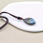 Natural Labradorite Pendant Necklace: Mystical Spectrolite for Intuition & Protection