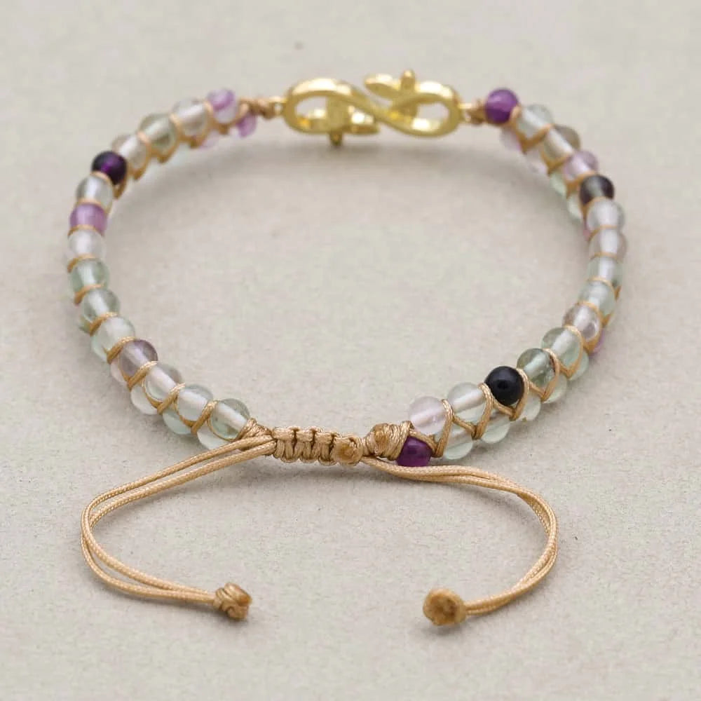 Infinity Butterfly Rainbow Fluorite Bracelet: Eternal Transformation & Focus