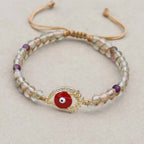 Red Eyelash Evil Eye Fluorite Bracelet: Passion & Protection Talisman