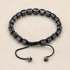 Awaken and Protect: Black Labradorite Hematite Grounding Woven Bracelet