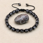 Awaken and Protect: Black Labradorite Hematite Grounding Woven Bracelet