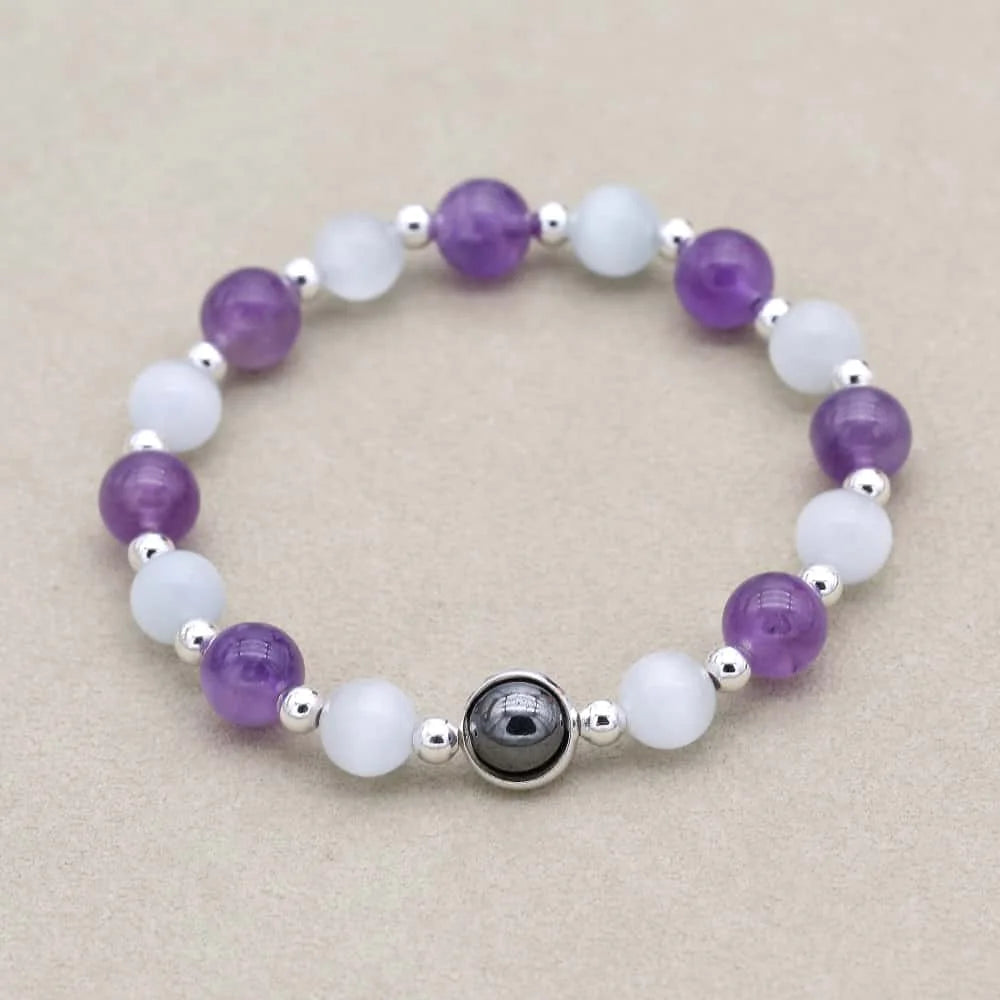 Amethyst Wisdom Bracelet Set: Serenity & Protection Trio (3 PCS)