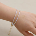 Handmade 3mm Faceted Opal Double-Layer Bracelet with Magnetic Clasp