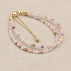 Handmade 3mm Faceted Super Seven Crystal Double-Layer Bracelet with Magnetic Clasp