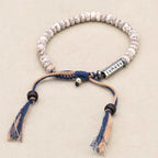 Peace and Wisdom Star Moon Bodhi Seed Six Word Mantra Braided Bracelet