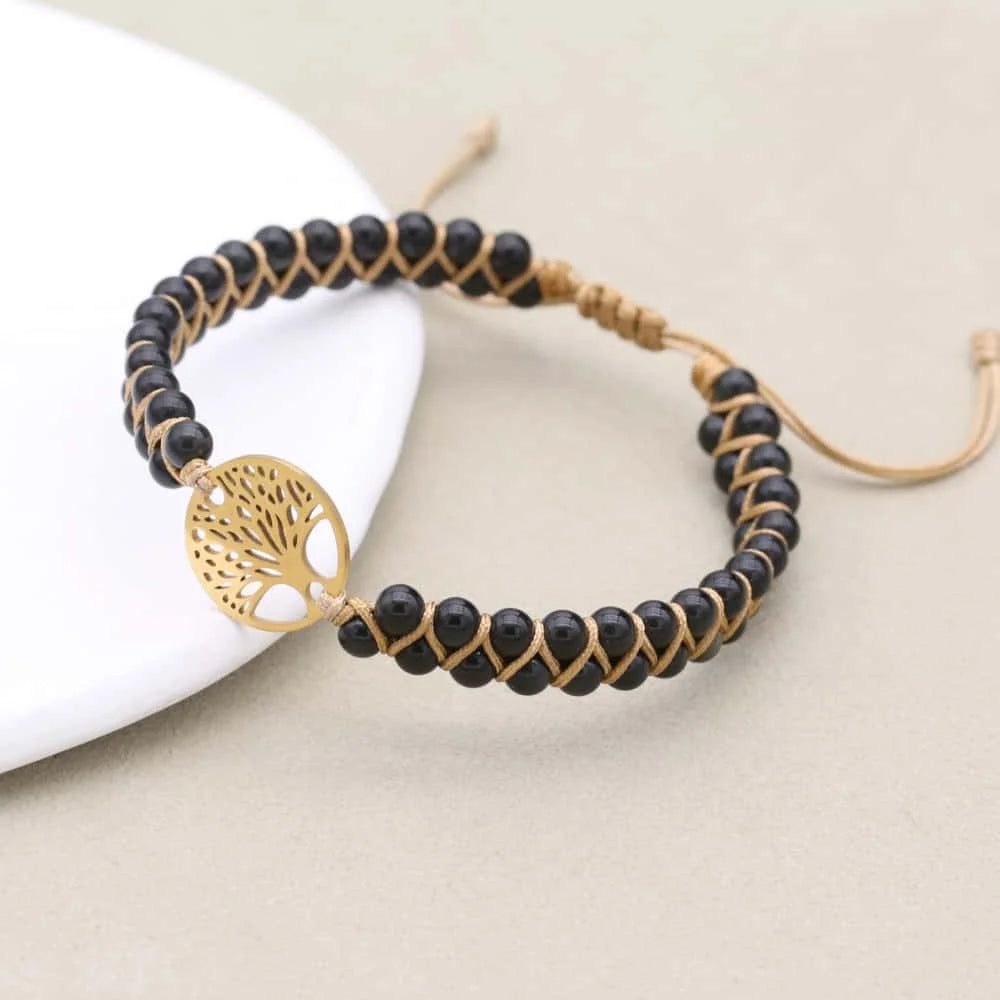 Obsidian Tree of Life Bracelet: Protection & Growth Talisman