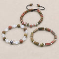 Unakite Harmony Bracelet Set: Balance & Vision Trio (3 PCS)