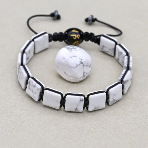 Calm and Mindfulness White Howlite Mantra Bracelet
