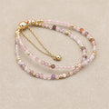 Handmade 3mm Faceted Super Seven Crystal Double-Layer Bracelet with Magnetic Clasp