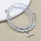 Mehrlagiges Wickelarmband aus Aquamarin für Ruhe und Schutz