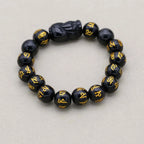 Wealth and Protection: Obsidian Pi Xiu Mantra Absolute Shield Bracelet