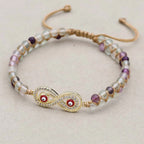 Infinity Red Evil Eye Fluorite Bracelet: Eternal Energy & Protection