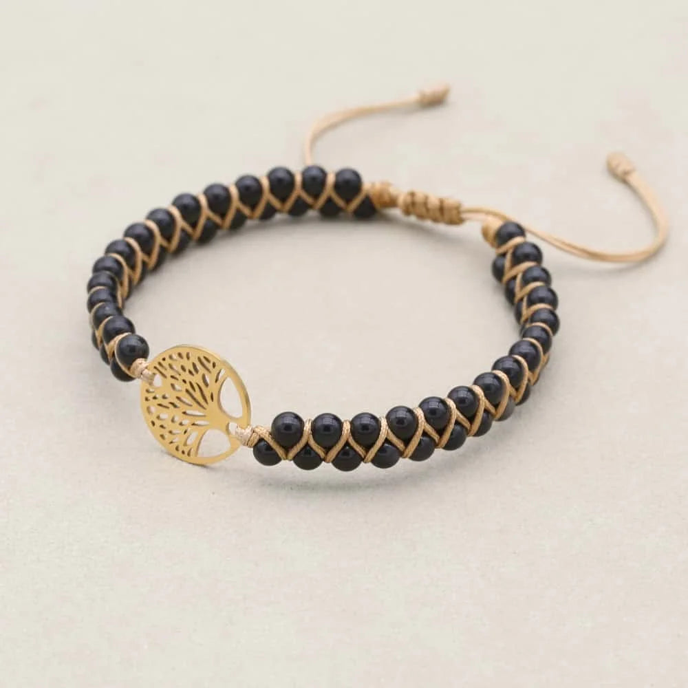 Obsidian Tree of Life Bracelet: Protection & Growth Talisman