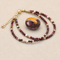 Handmade 3mm Faceted Mookaite Jasper Double-Layer Bracelet with Magnetic Clasp