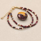 Handmade 3mm Faceted Mookaite Jasper Double-Layer Bracelet with Magnetic Clasp