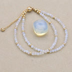 Handmade 3mm Faceted Opal Double-Layer Bracelet with Magnetic Clasp