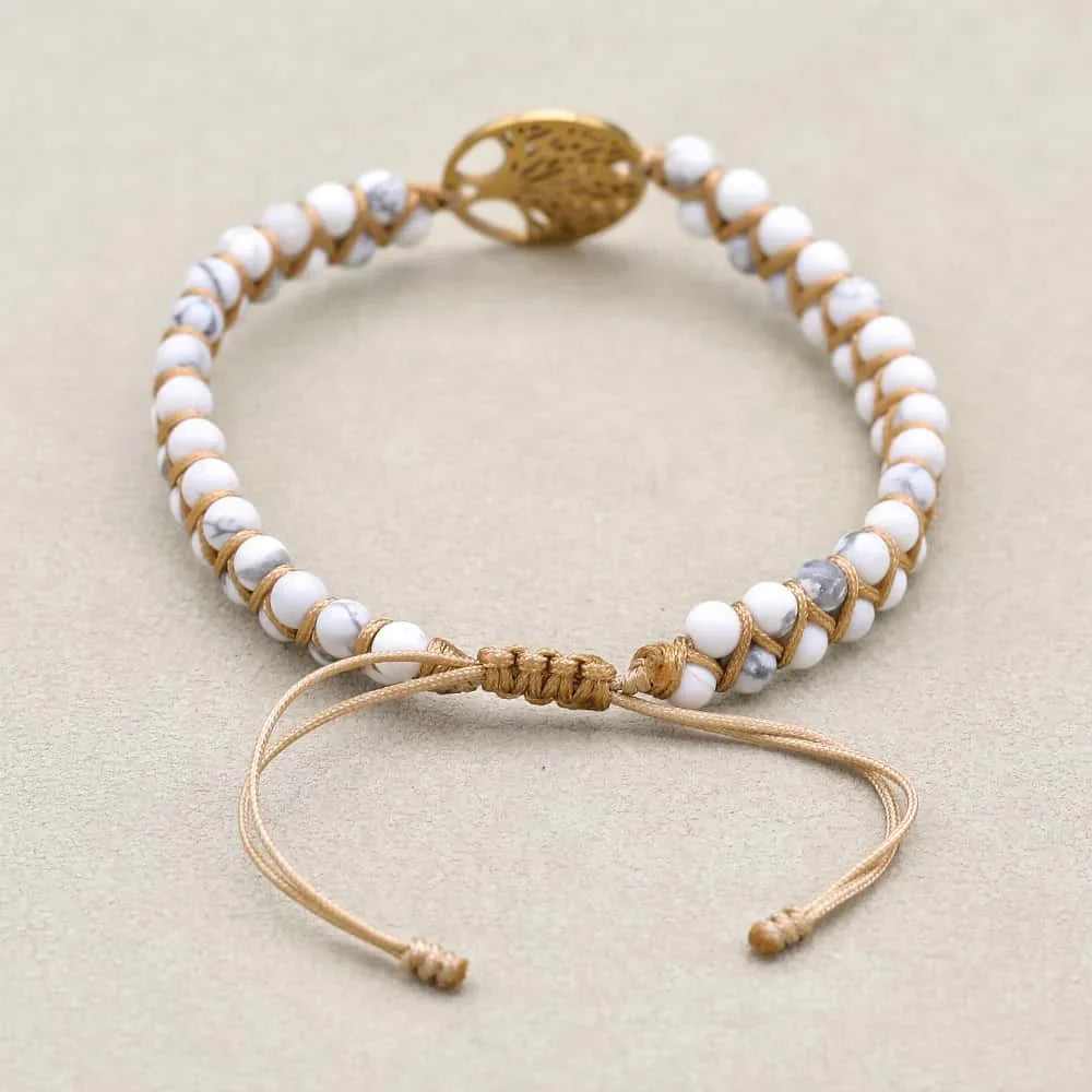 Howlite Tree of Life Bracelet: Patience & Calm Energy Talisman