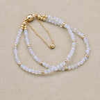 Handmade 3mm Faceted Opal Double-Layer Bracelet with Magnetic Clasp