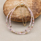 Handmade 3mm Faceted Super Seven Crystal Double-Layer Bracelet with Magnetic Clasp