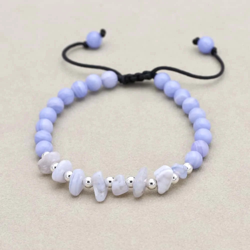 Blue Agate Serenity Bracelet Set: Calm & Clarity Trio (3 PCS)