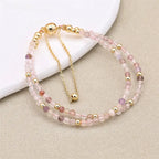 Handmade 3mm Faceted Super Seven Crystal Double-Layer Bracelet with Magnetic Clasp
