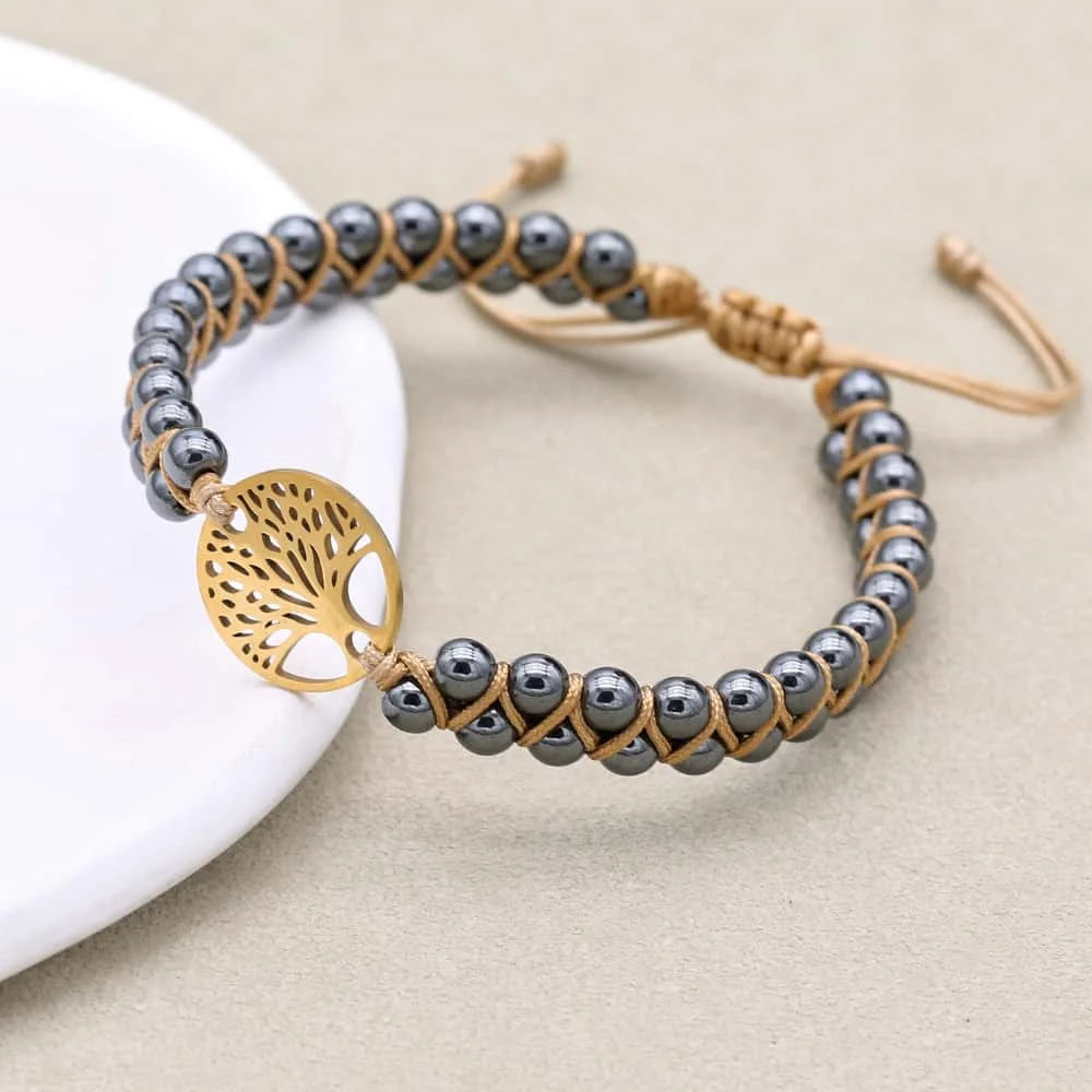 Hematite Tree of Life Bracelet: Grounding & Focus Talisman