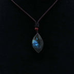 Natural Labradorite Pendant Necklace: Mystical Spectrolite for Intuition & Protection