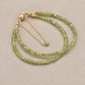 Handmade 3mm Faceted Green Amethyst (Prasiolite) Double-Layer Bracelet