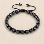 Awaken and Protect: Black Labradorite Hematite Grounding Woven Bracelet