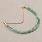 Handmade 3mm Faceted Green Aventurine Double-Layer Bracelet with Magnetic Clasp