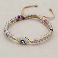 Rainbow Fluorite Evil Eye Bracelet: Clarity & Protection Talisman