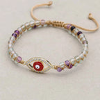 Natural Fluorite Double-Layer Evil Eye Bracelet: Clarity & Protection (Unisex)