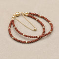 Handmade 3mm Faceted Gold Sandstone Double-Layer Bracelet with Magnetic Clasp
