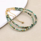 Handmade 3mm Faceted African Turquoise Double-Layer Bracelet with Magnetic Clasp