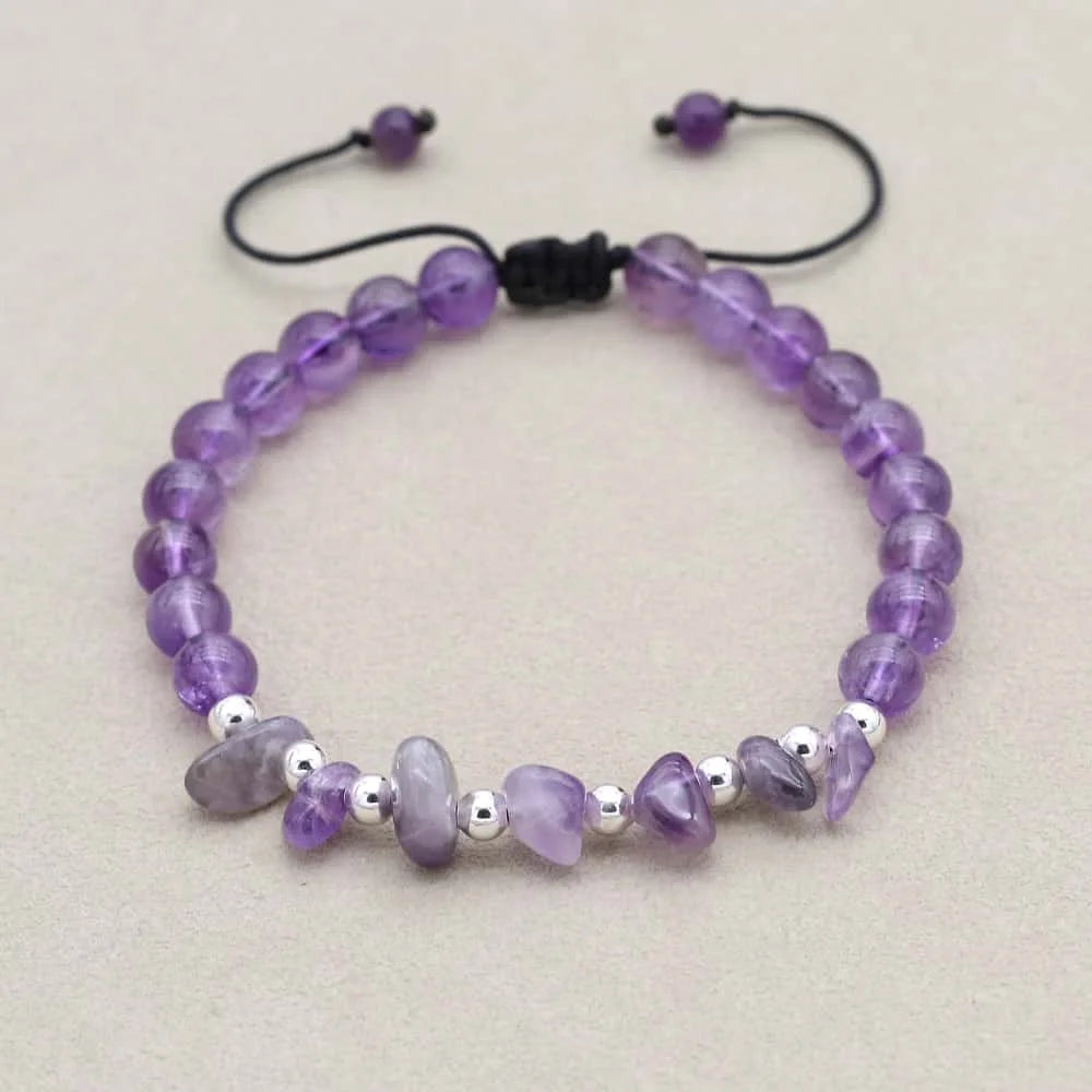 Amethyst Wisdom Bracelet Set: Serenity & Protection Trio (3 PCS)