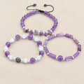 Amethyst Wisdom Bracelet Set: Serenity & Protection Trio (3 PCS)
